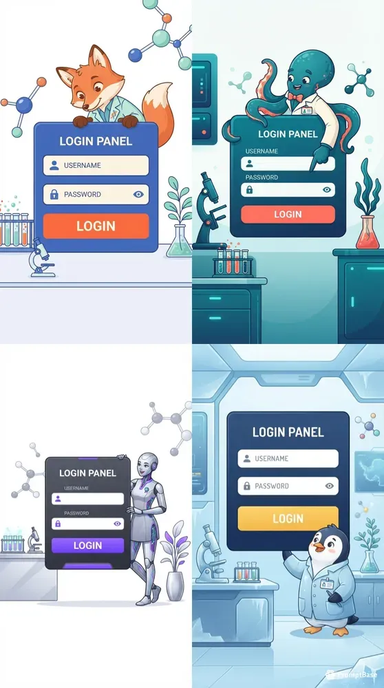 Scientific Login UI Characters