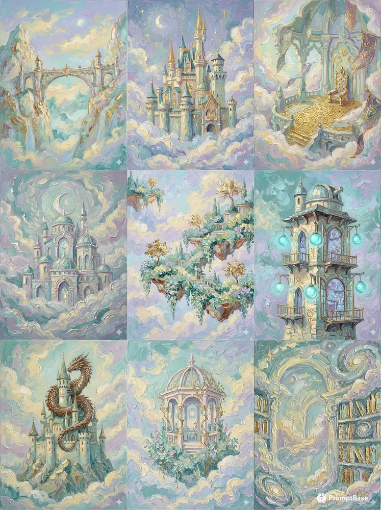 Ethereal Gold Fairytale Impasto Wall Art