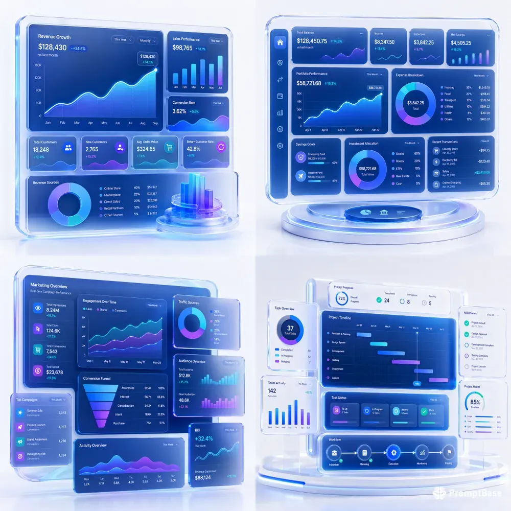 Premium 3D Saas Dashboard Collections