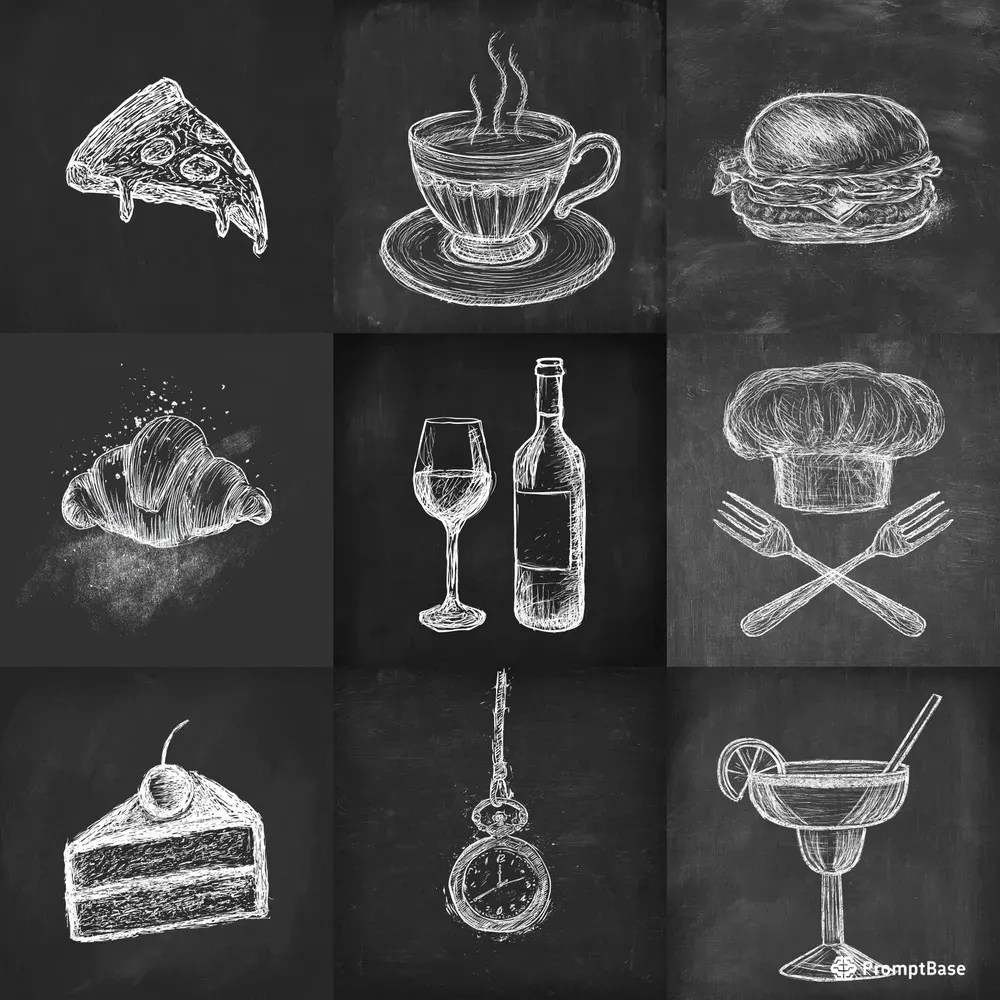 Handdrawn Chalkboard Sketch Icons