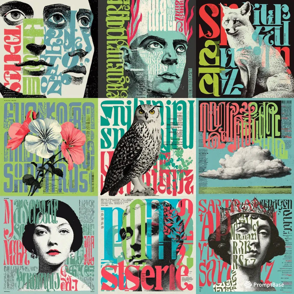 Typographic Retro Surrealism Art