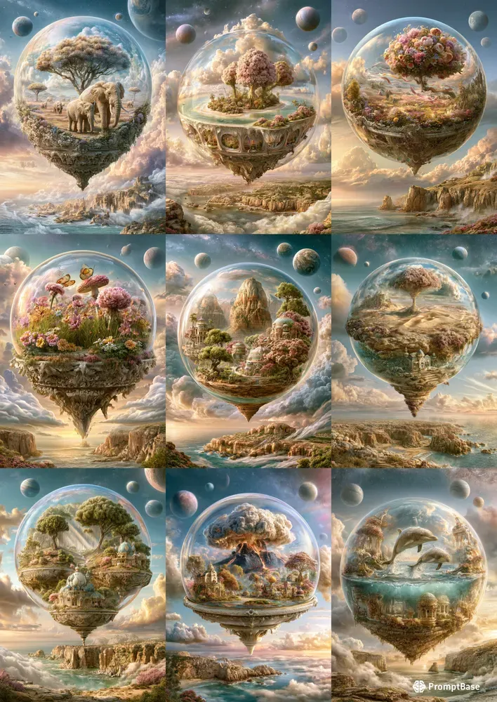 Dreamlike Glass World Scenes