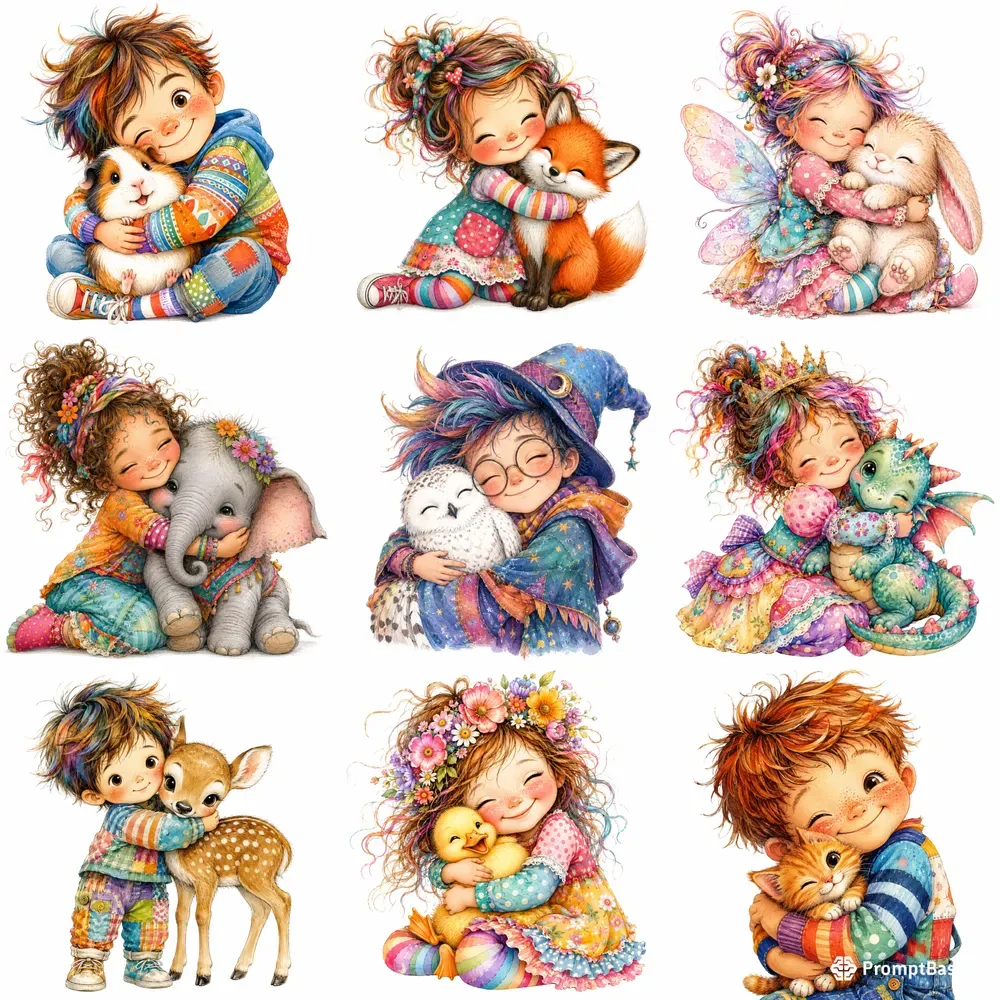 Quirky Watercolor Animal Clipart
