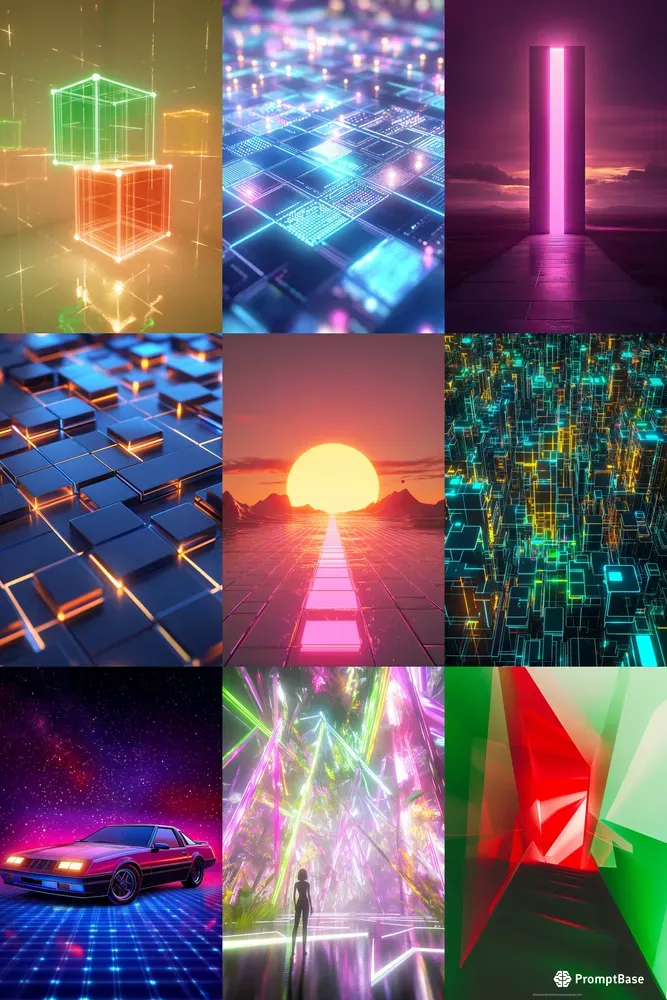 Neon Fantasies In The Style Of The 80s