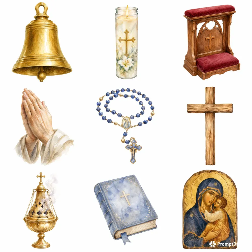 Prayer Devotion Objects Cliparts