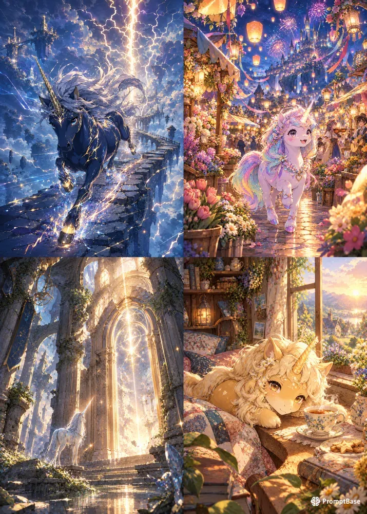 Magical Unicorn Worlds Anime Art