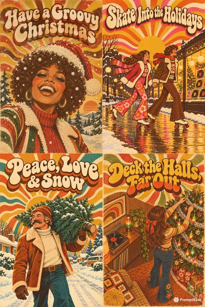 Groovy 70s Christmas Poster Generator