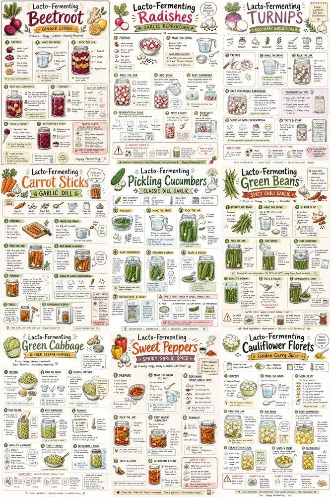 Fermented Vegetables Cheat Sheets