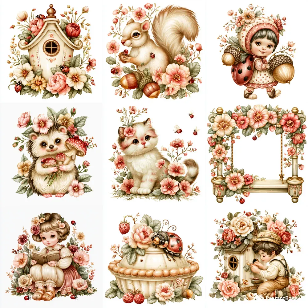 Ladybug Garden Summer Cliparts
