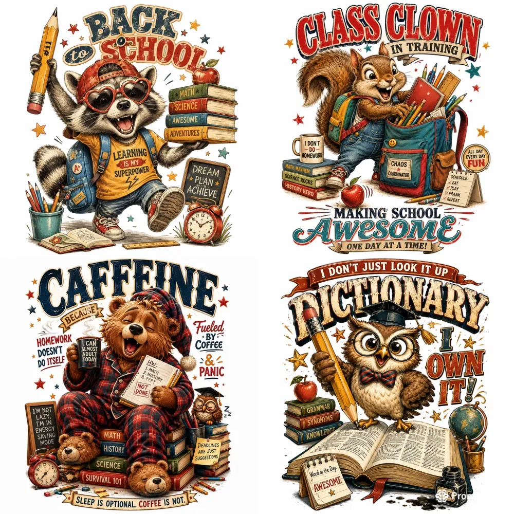 Vintage School Animals Tshirt