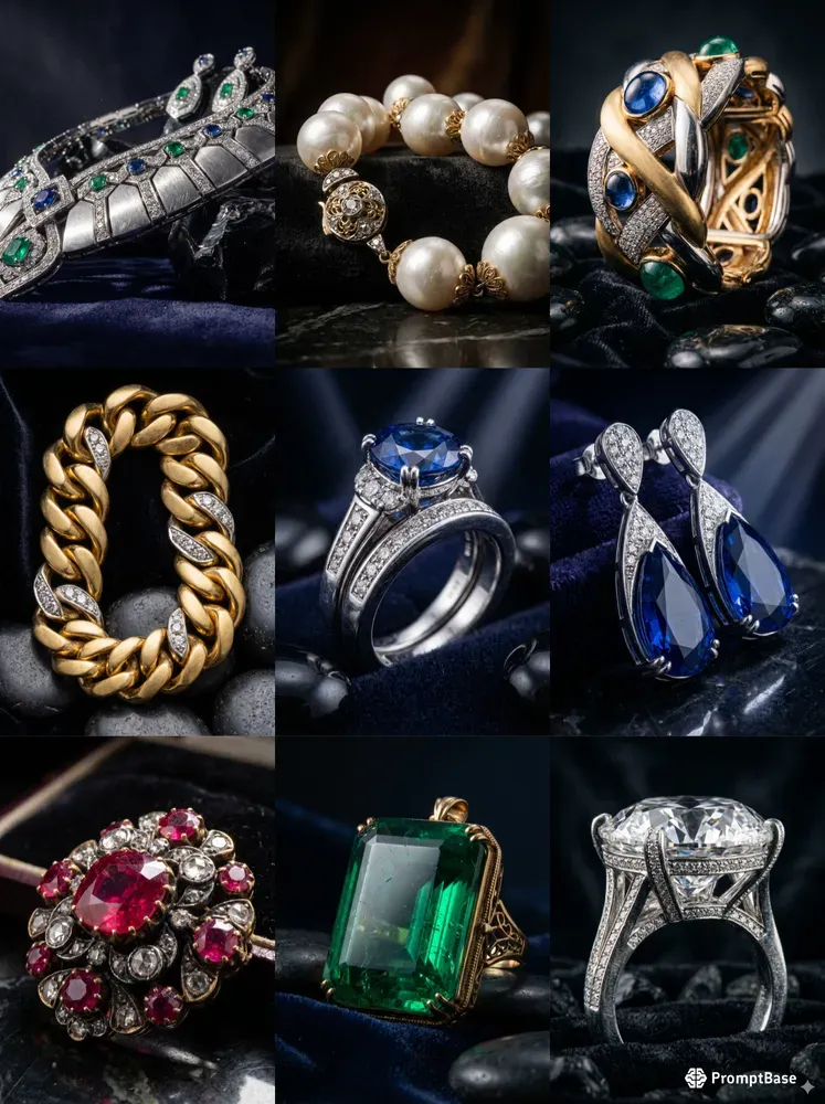 Velvet Stone Jewelry Flat Lays