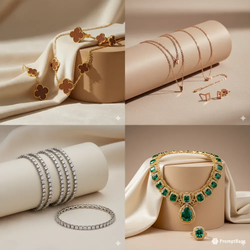 Luxury Jewelry Product Showcase Images