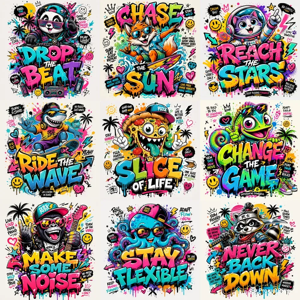 Vibrant Graffiti Tshirt Creators