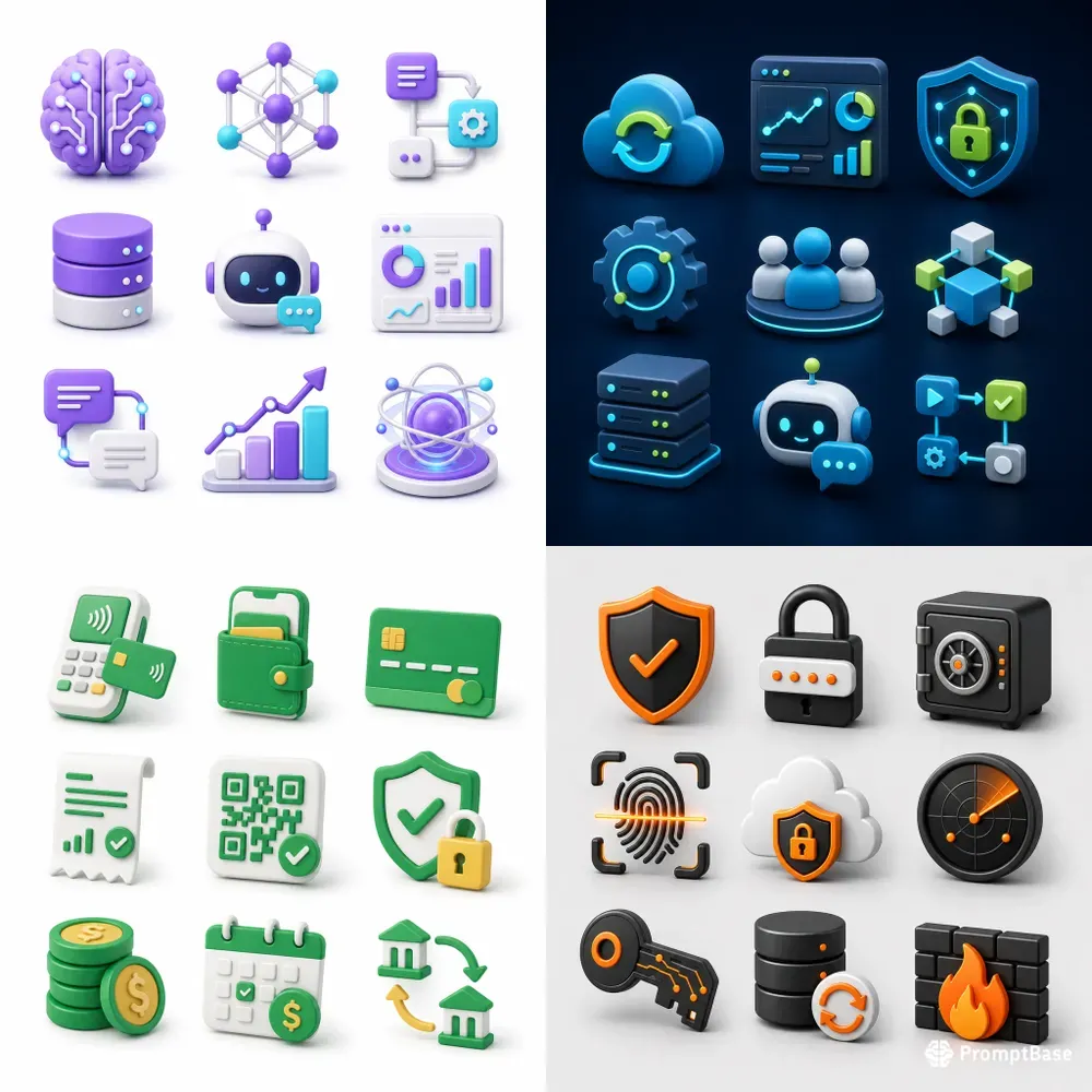 Premium 3D Saas Icon Set Generator