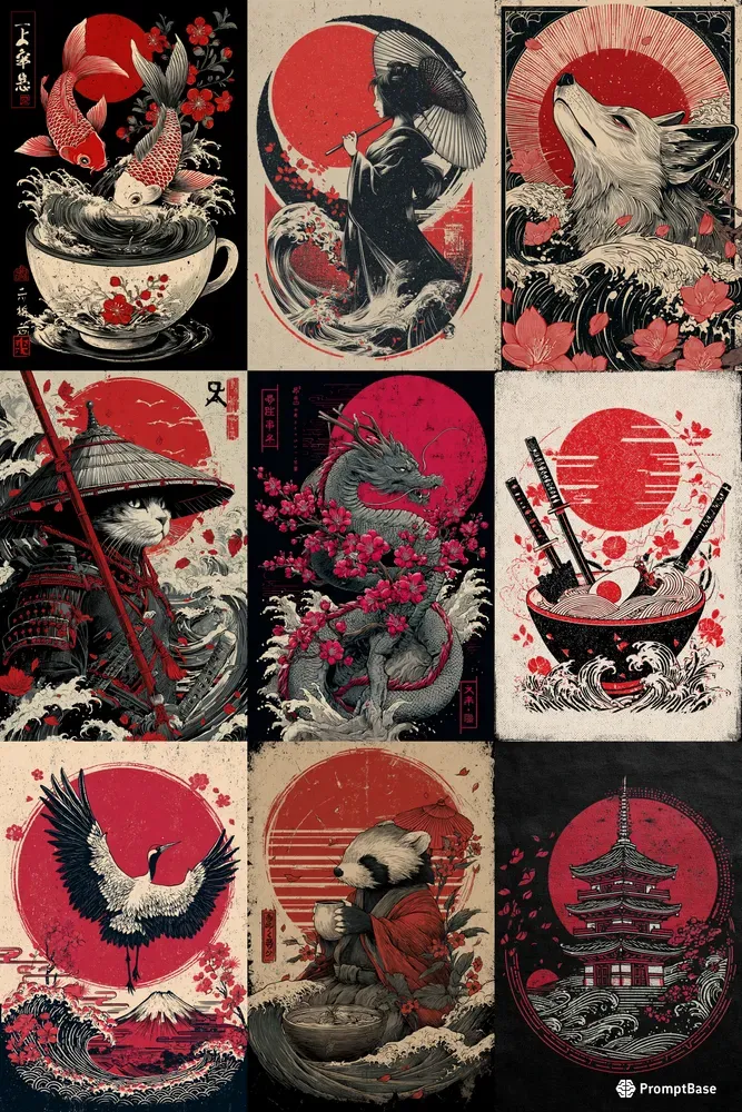 Japanese Aesthetic Tshirt Prints