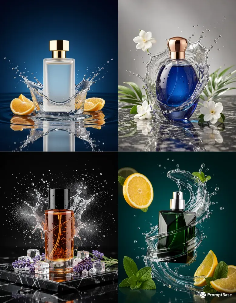 Luxury Perfume Water Splashes Macro