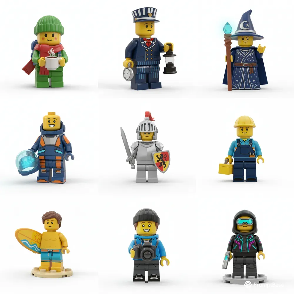 Stylized Lego Minifigure Characters