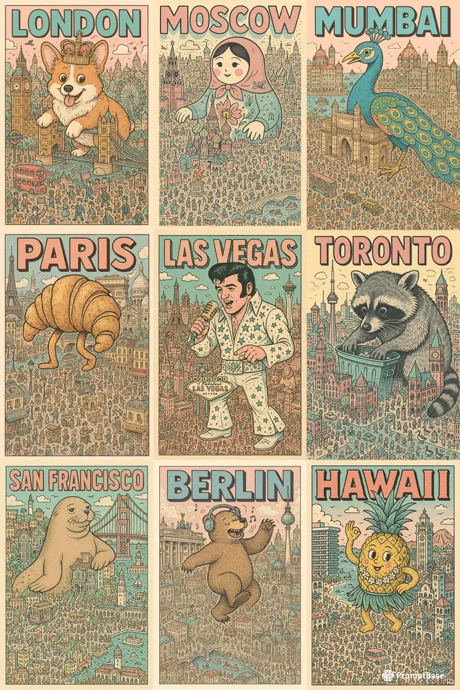 Whimsical Derlust Doodle Posters