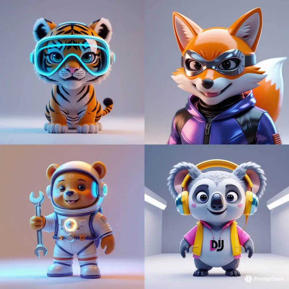 3D Cute Vinyl Mascot Logo Generator