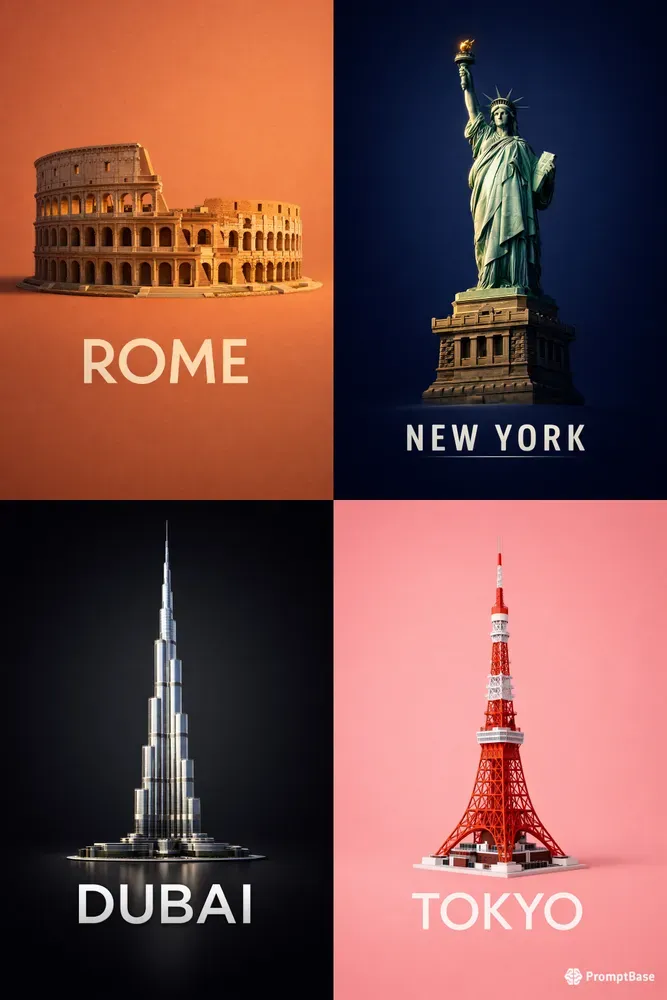 Minimal 3D Landmark Art