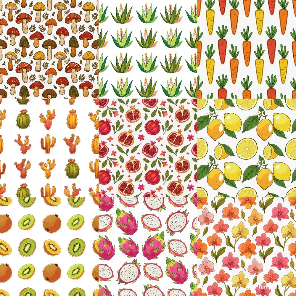 Gouache Style Seamless Patterns
