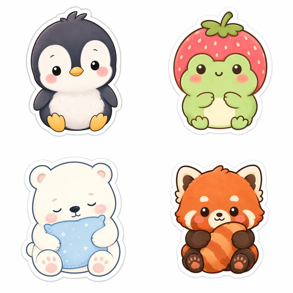 Cute Chibi Animal Stickers