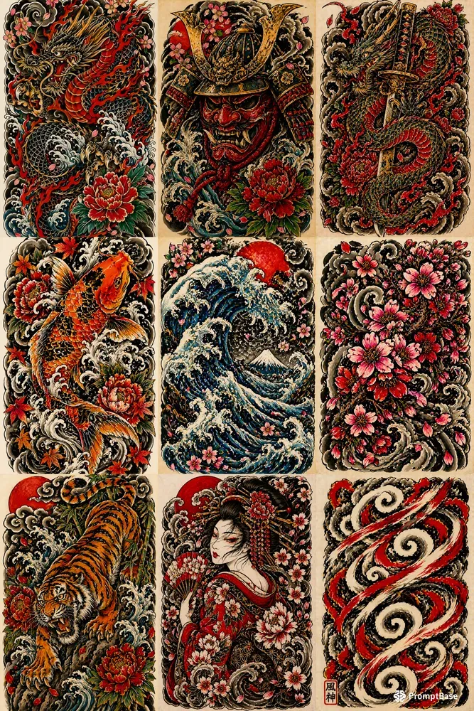 Bold Japanese Traditional Tattoo Designs