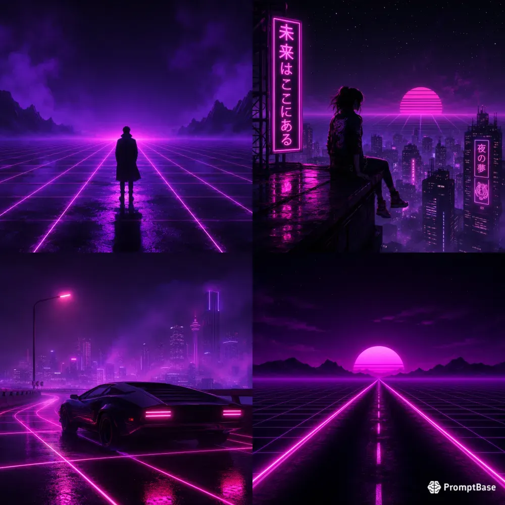Retro Synthwave Neon Noirs