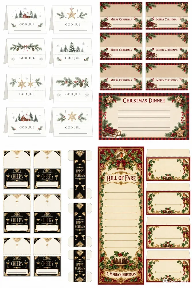 Christmas Dinner Table Printables