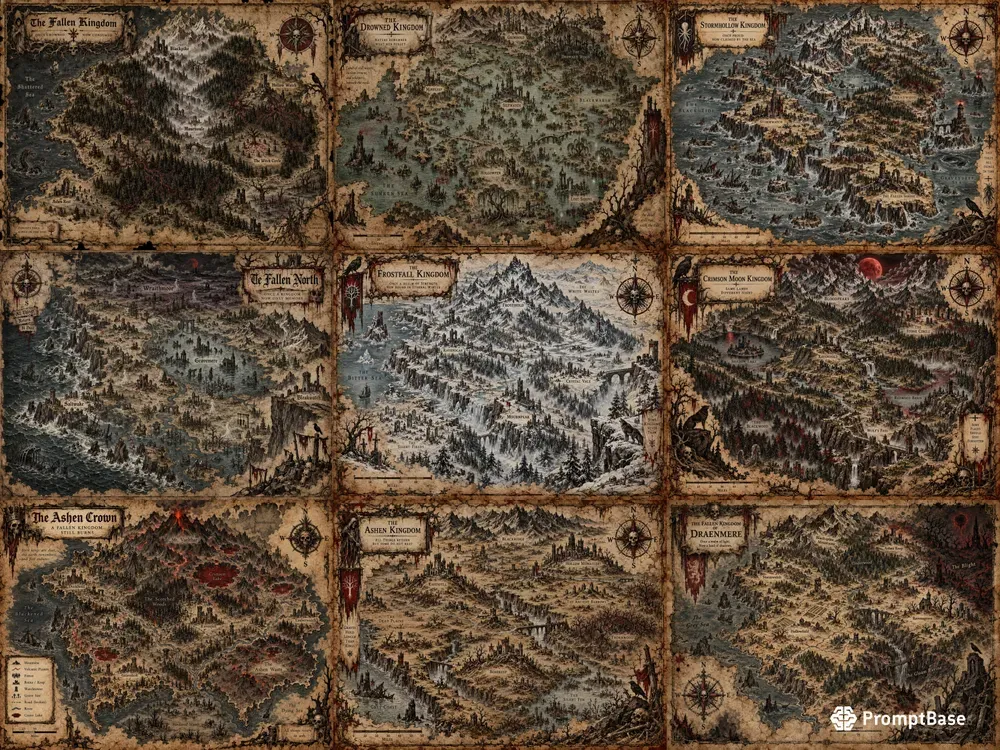 Cursed Kingdom Parchment Maps