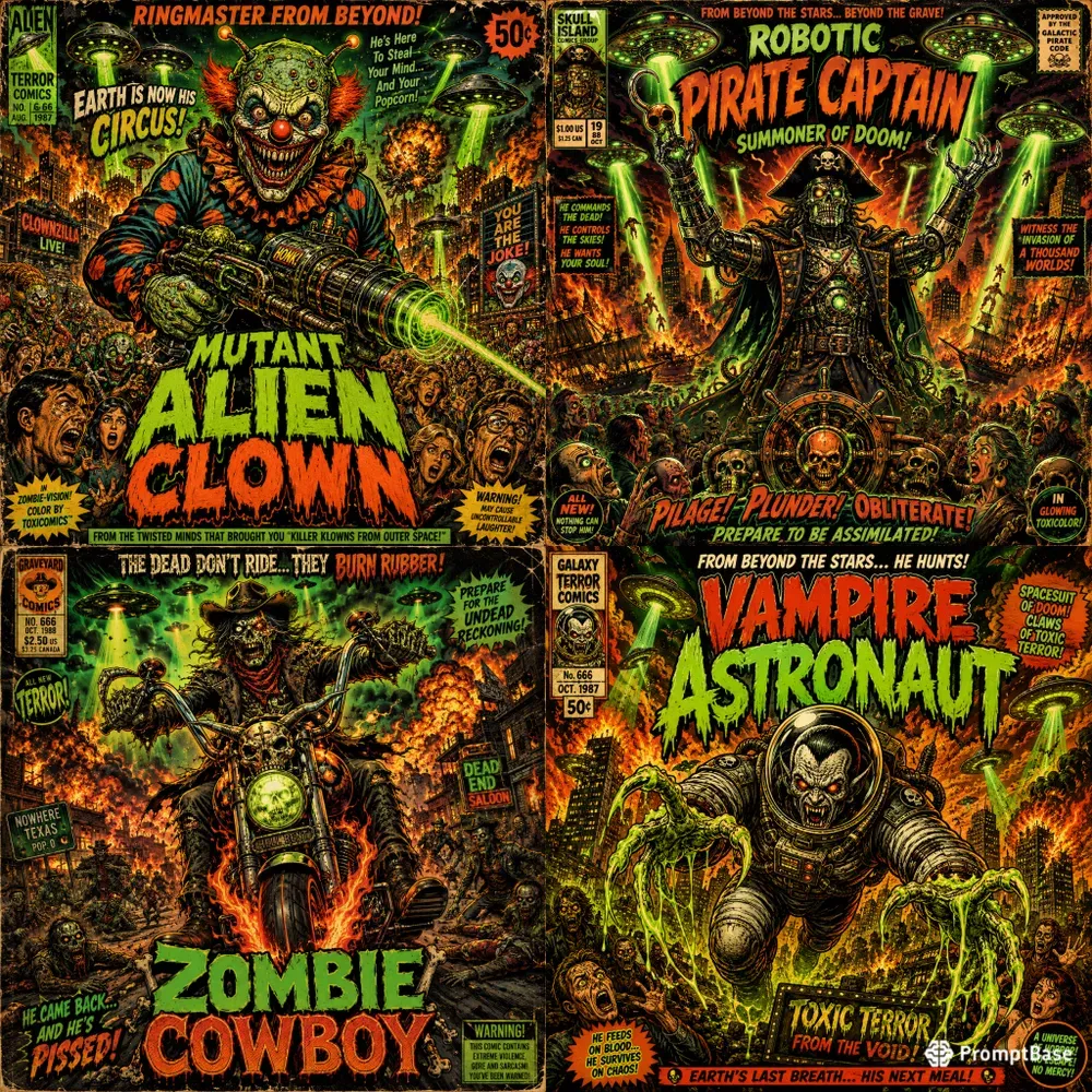Retro Horror Alien Posters
