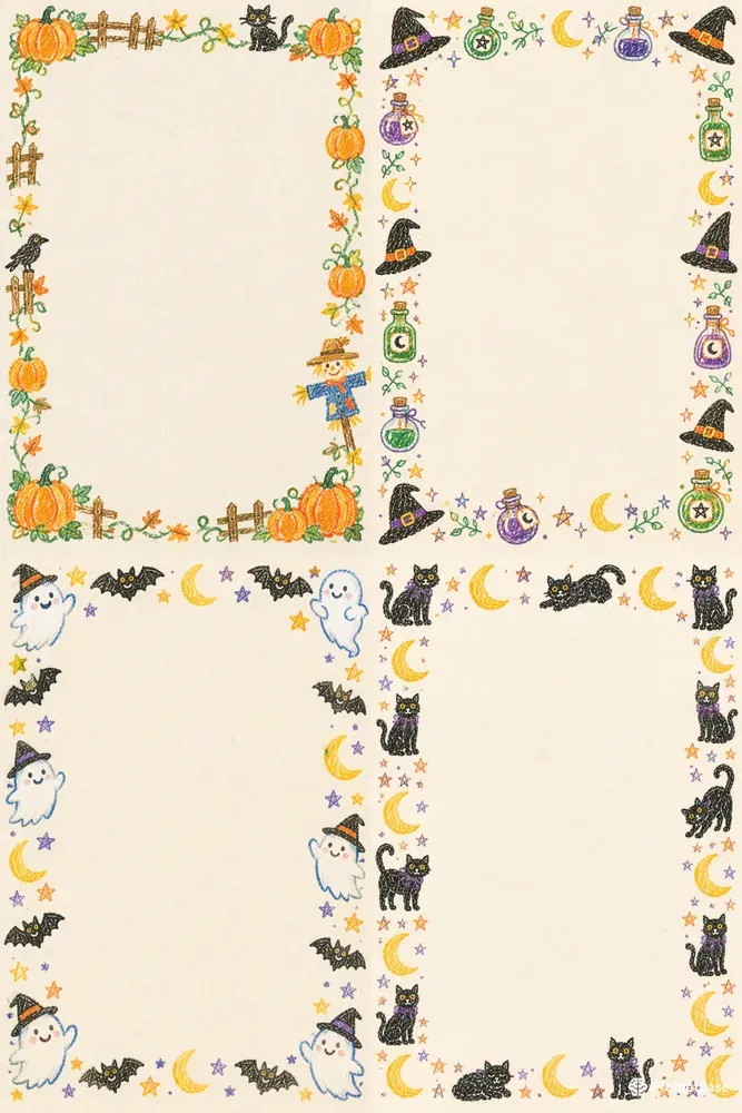 Halloween Crayon Journal Borders