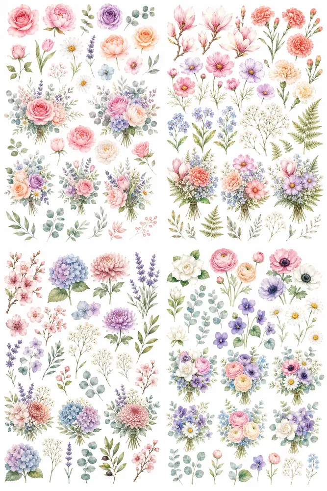 Dreamy Floral Clipart Collections