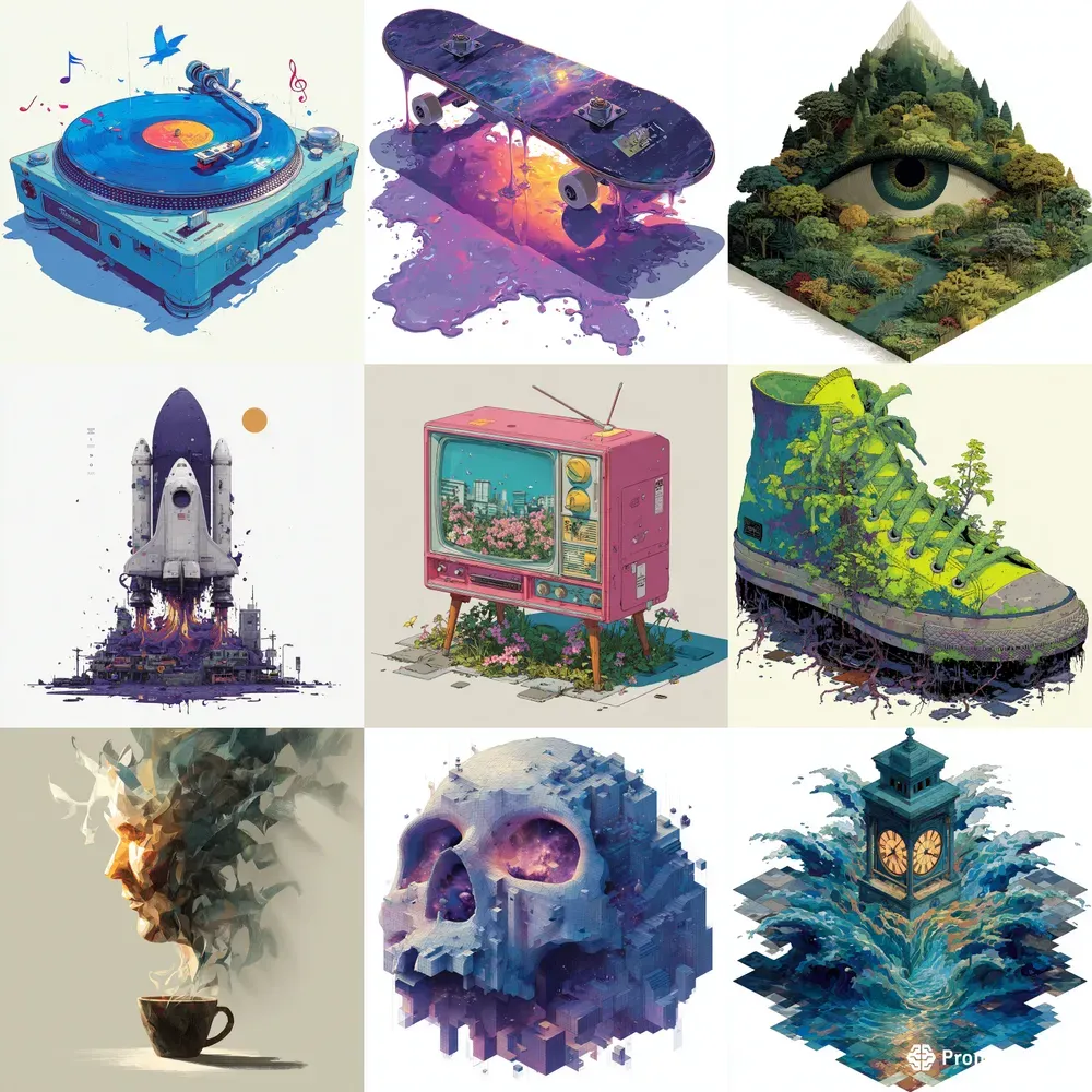 Surreal Isometric Tshirt Designs