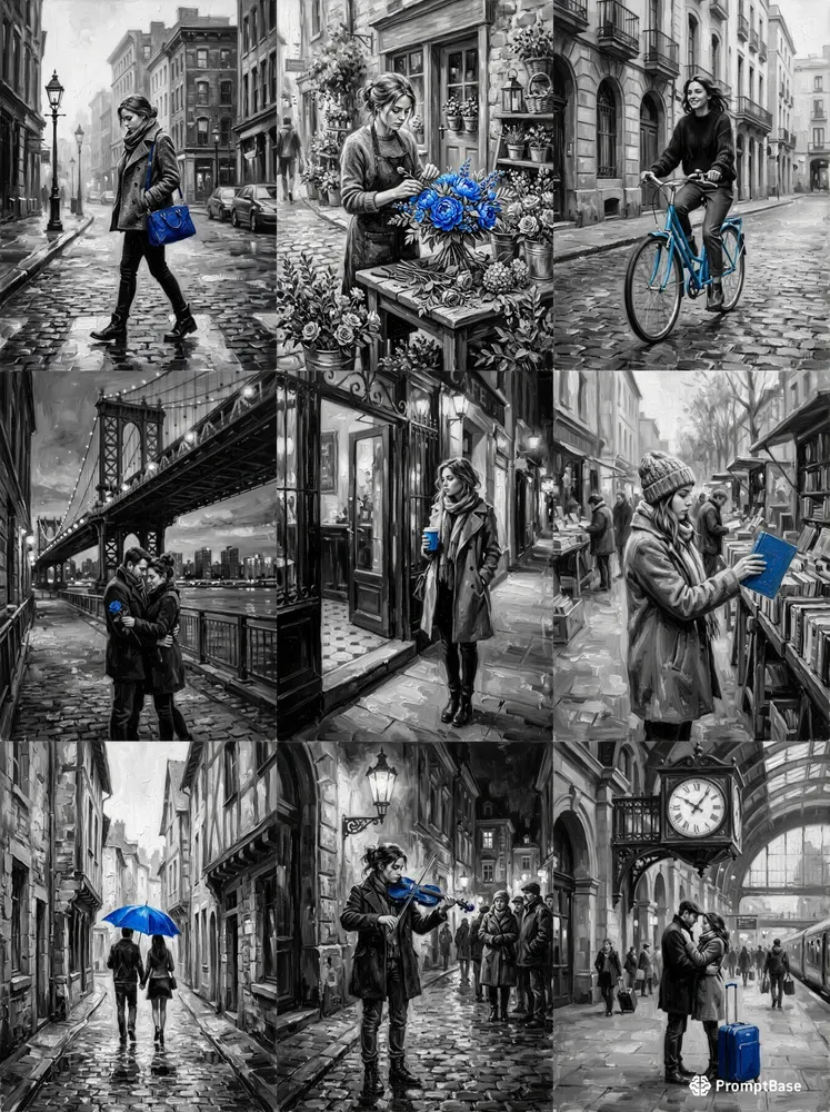 Monochrome Blue Accents