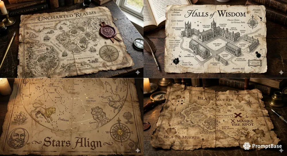 Antique Map Fragments