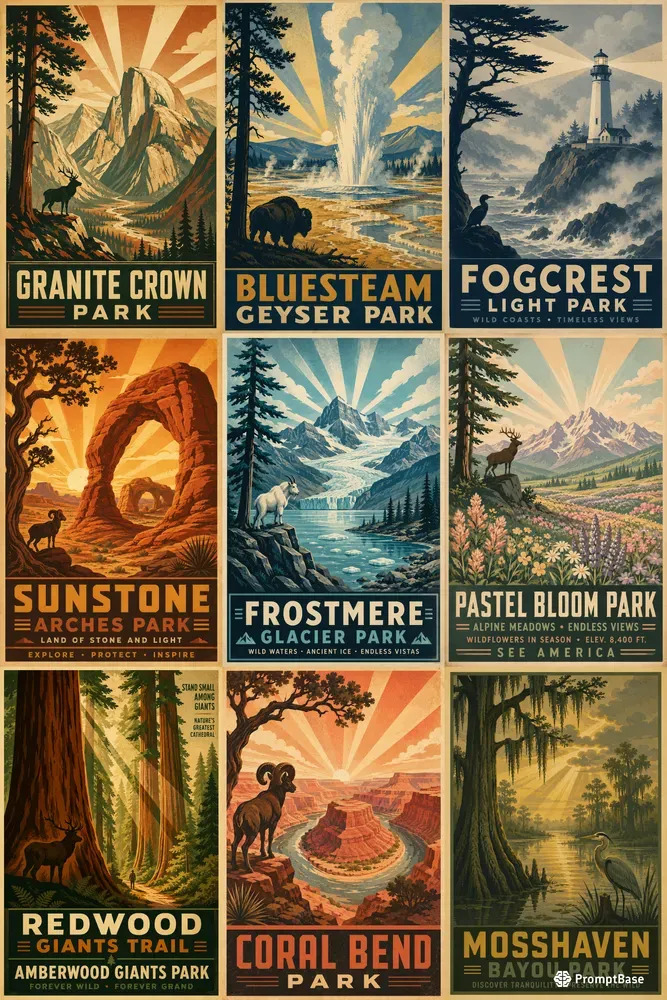 Vintage National Park Posters