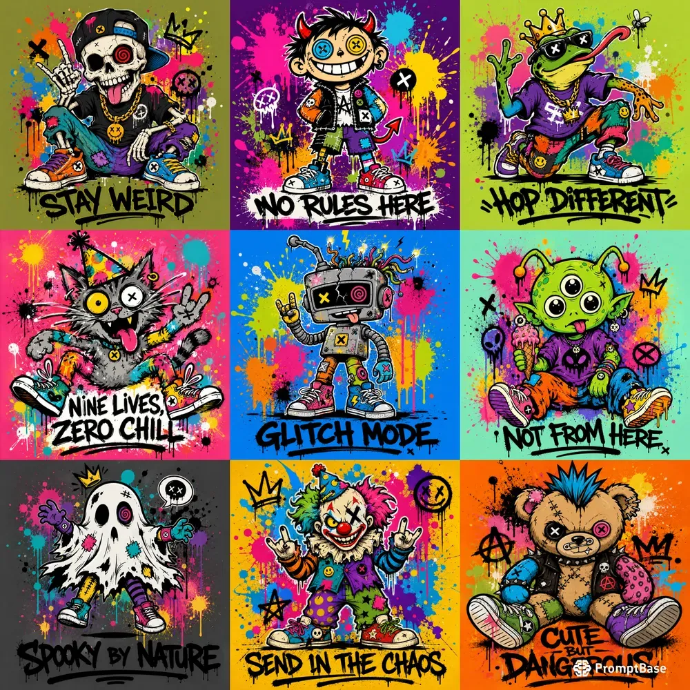 Graffiti Splatter Character Art