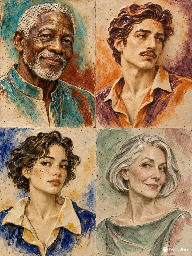 Glazed Ceramic Relief Portraits