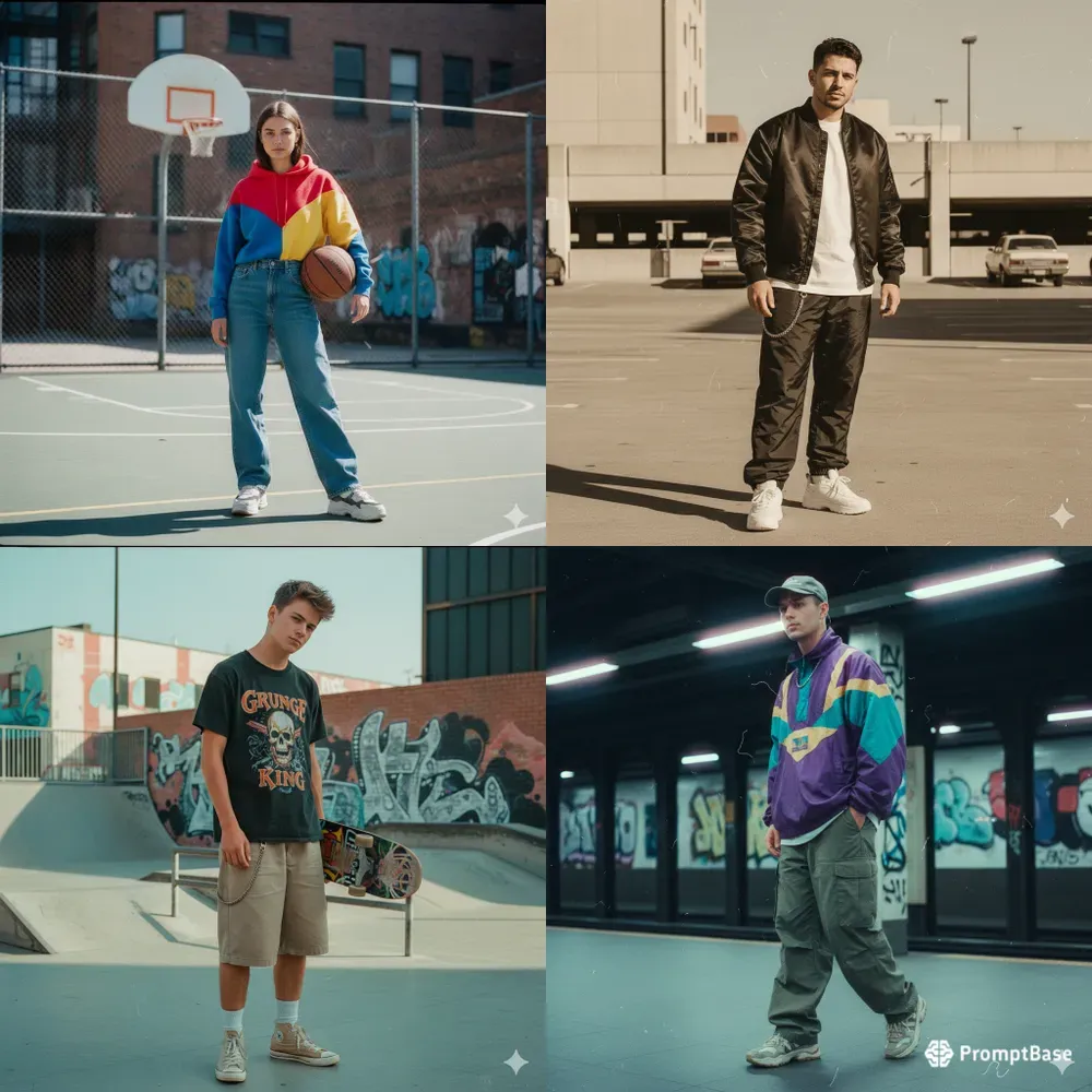 90s Streetwear Grainy Film Lookbook Gens
