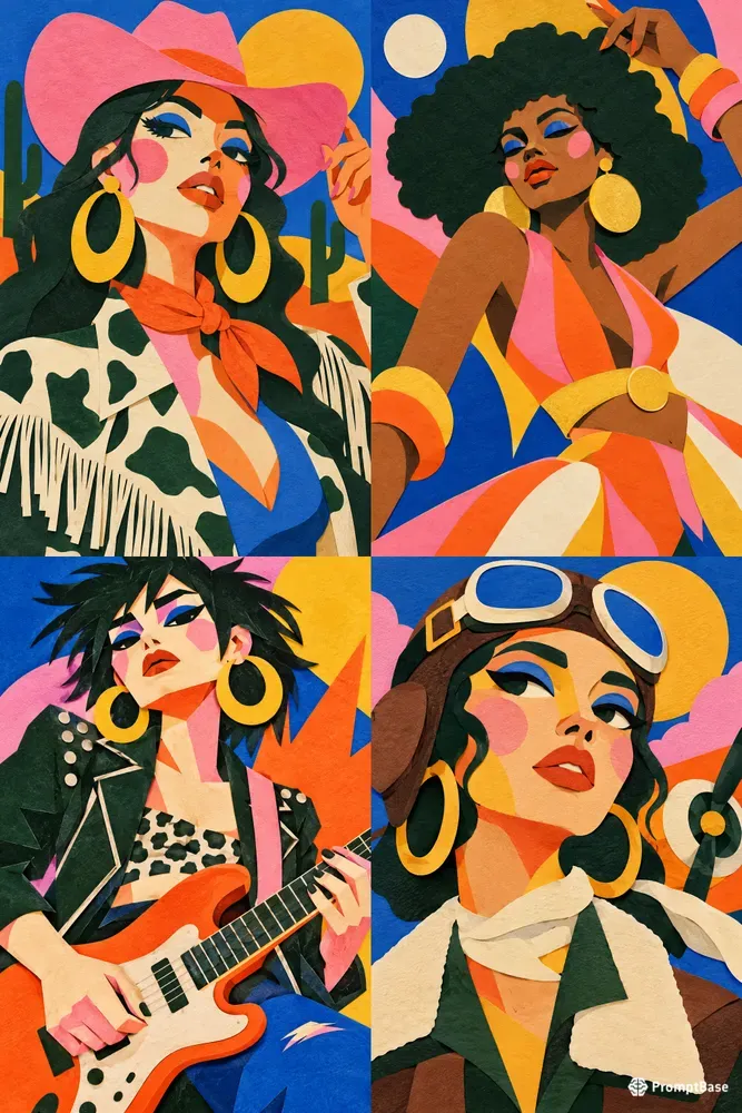 Bold Paper Cut Fashion Portraits