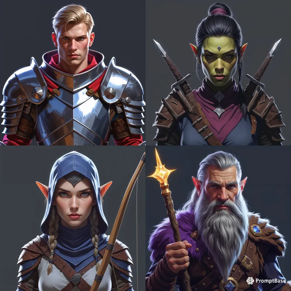 2D Fantasy RPG Character Portraits