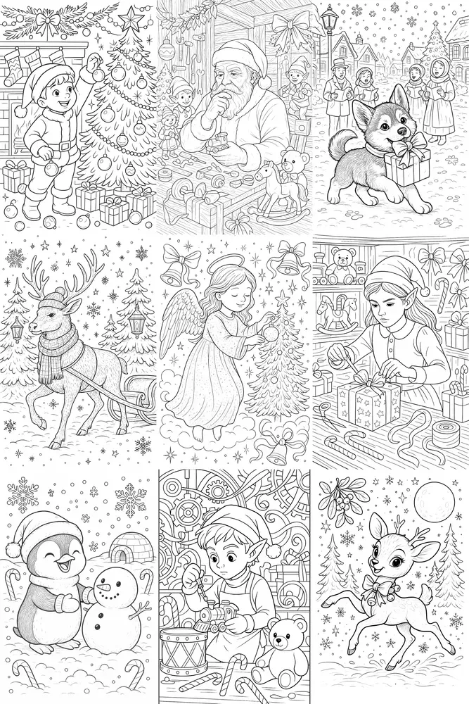 Realistic Christmas Coloring Books