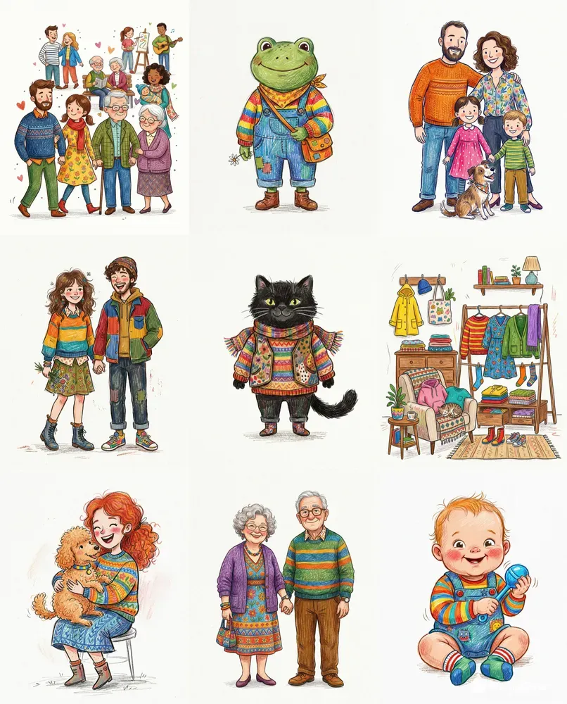 Handdrawn Colorful Pencil Illustrations