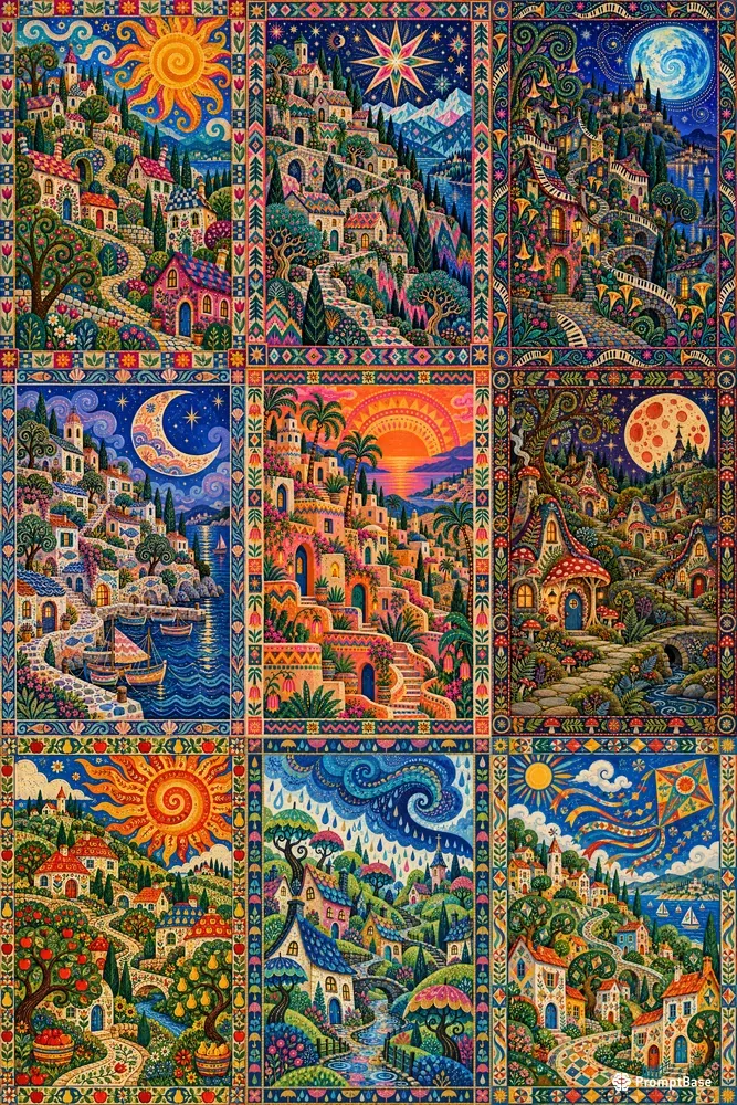 Colorful Folk Wall Art