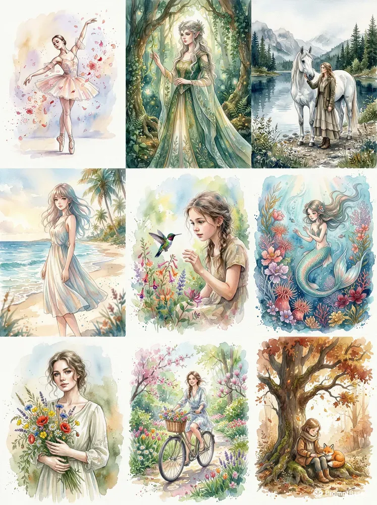 Anime Premium Watercolor Characters