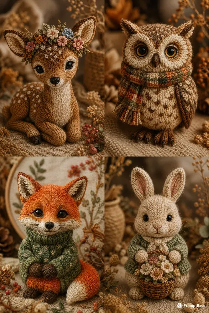 Vintage Needlepoint Animals