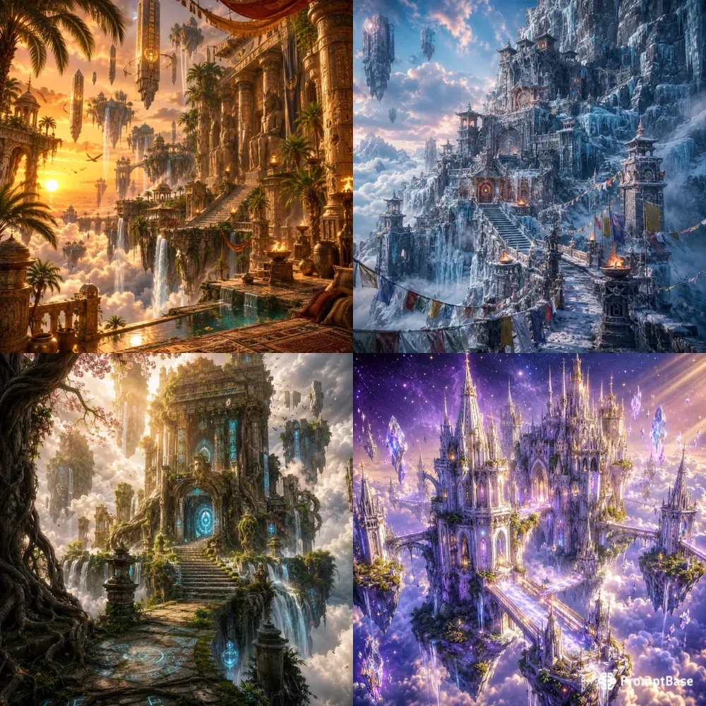 Hyperrealistic Sky Island Ruins