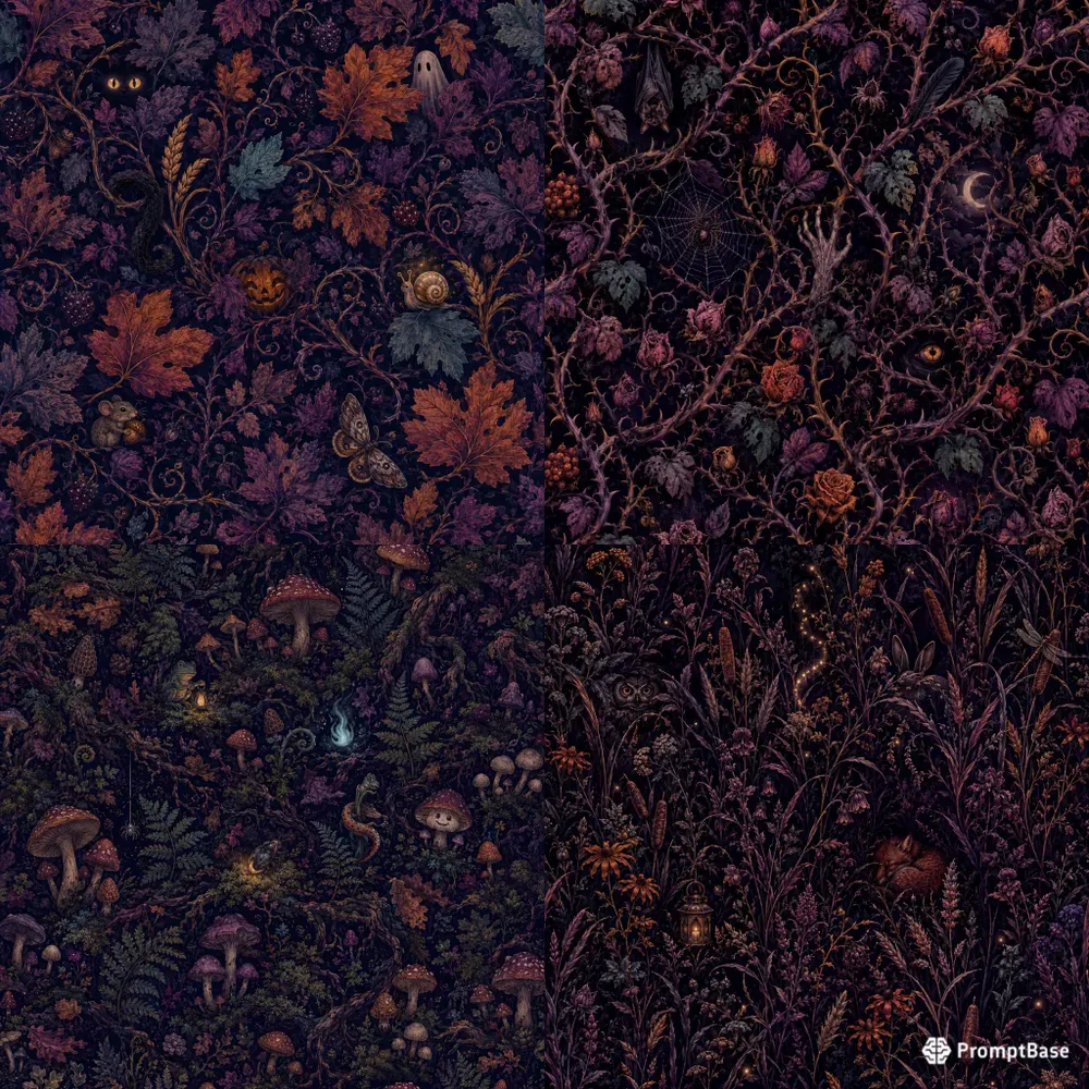 Hidden Creatures Halloween Patterns