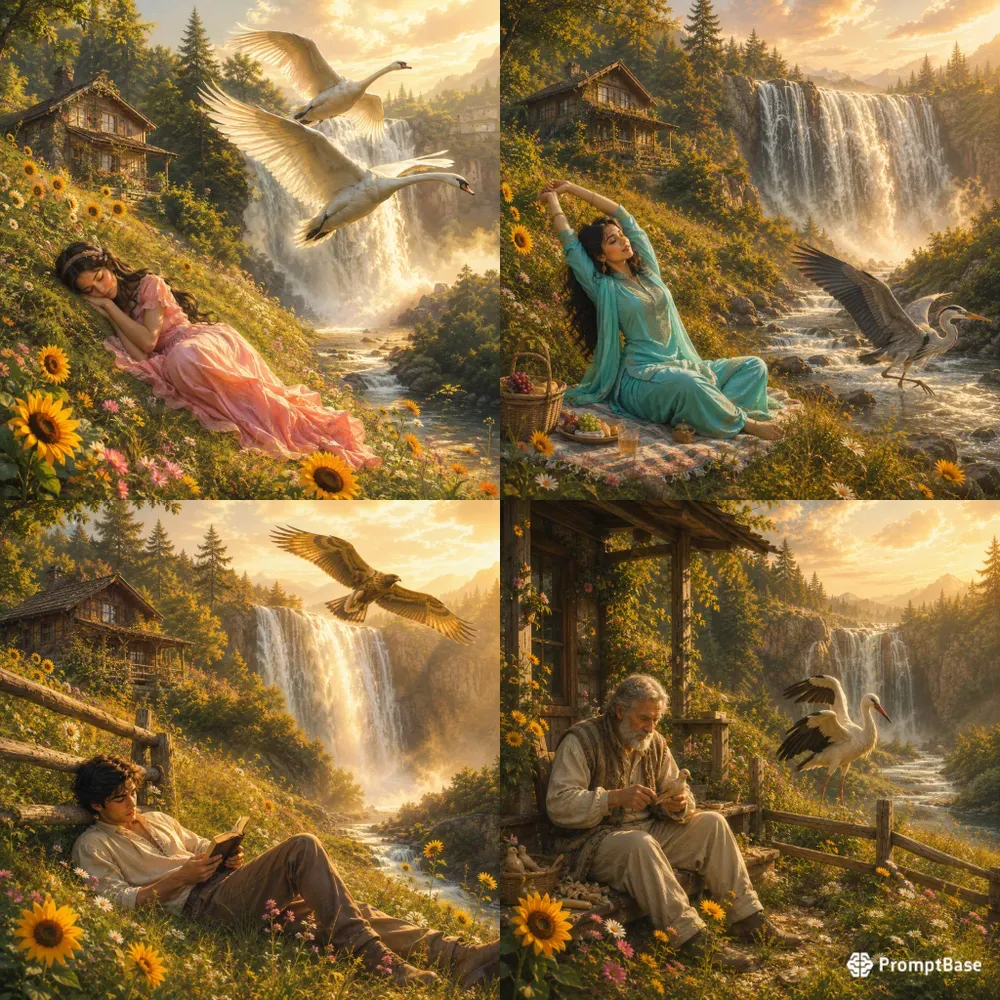 Meadow Waterfall Dreams